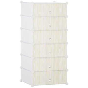 Homcom Six Cube Modular Storage Storage Unit - White
