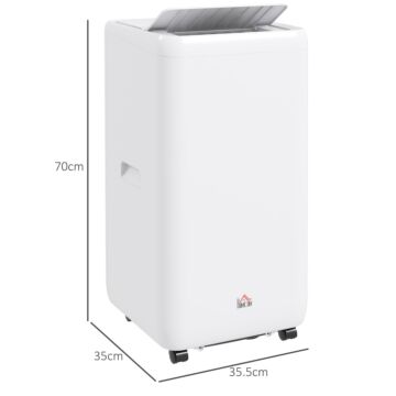 Homcom 12,000 Btu Mobile Air Conditioner For Room Up To 28m², With Dehumidifier, Auto & Sleep Mode, 24h Timer, Wheels