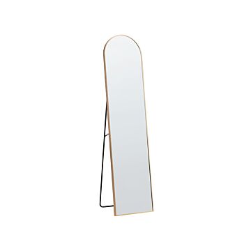 Standing Mirror Gold Metal Frame 36 X 150 Cm With Stand Modern Design Framed Full Length Beliani
