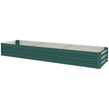 Outsunny 60 X 240cm Galvanised Steel Planter, With Open Bottom