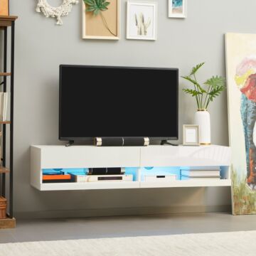 Homcom Wall Mounted Tv Unit Cabinet For Tvs Up To 65