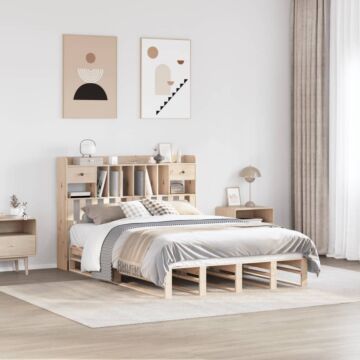 Vidaxl Bookcase Bed Without Mattress 150x200 Cm King Size Solid Wood Pine