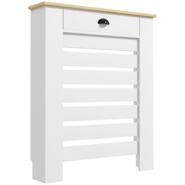 Homcom 95.5h X 78wcm Radiator Cover, With Drawer - White