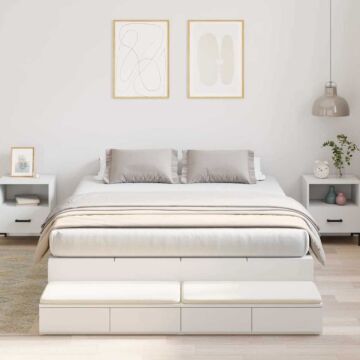 Vidaxl Storage Bed Frame White 140x190 Cm