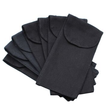 Cotton Pouch For Gemstone Face Rollers 10oz - Black 9x19xm