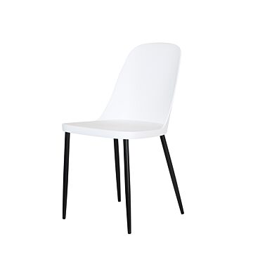 Aspen Duo Chair, White Plastic Seat With Black Metal Legs (pair)