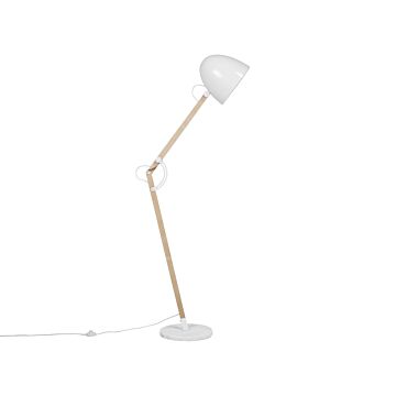 Floor Lamp White Colour Metal 175 Cm Adjustable Industrial Beliani