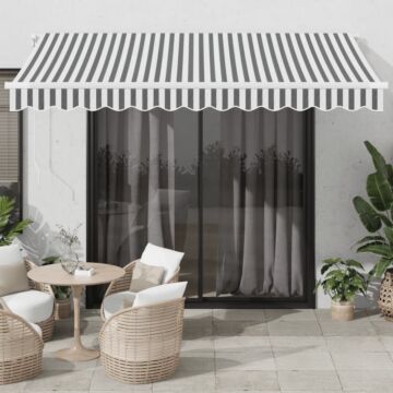 Vidaxl Manual Retractable Awning Anthracite&white 350x250 Cm