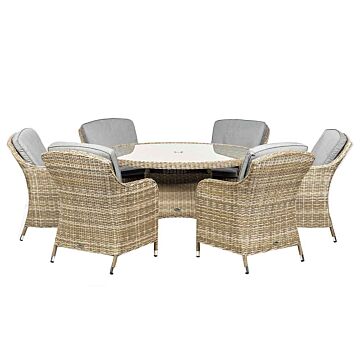 Wentworth 6 Seater Round Imperial Dining Set 
140cm Table With 6 Imperial Chairs Including Cushions