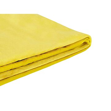 Bed Frame Cover Yellow Velvet For Bed 160 X 200 Cm Removable Washable Beliani