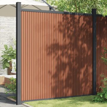 Vidaxl Fence Panel With 2 Posts Brown 180x186 Cm Wpc