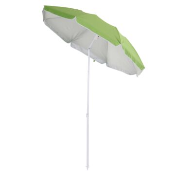 Outsunny 1.7m X 2m Tilted Steel Frame Beach Parasol Green