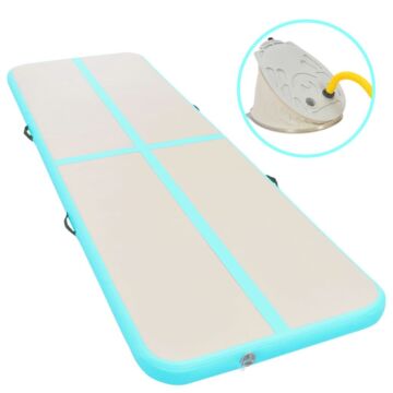 Vidaxl Inflatable Gymnastics Mat With Pump 800x100x10 Cm Pvc Green