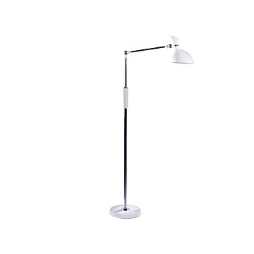 Floor Led Lamp White Synthetic Material 169 Cm Height Dimming Cct Modern Lighting Home Office Beliani