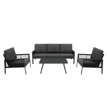 Aluminium 4 Piece Sofa Set - Anthracite Grey