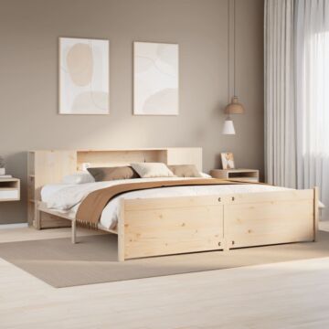 Vidaxl Bookcase Bed Without Mattress 200x200cm Solid Wood Pine