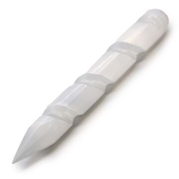 Selenite Spiral Wands - 16 Cm (point One Ends)