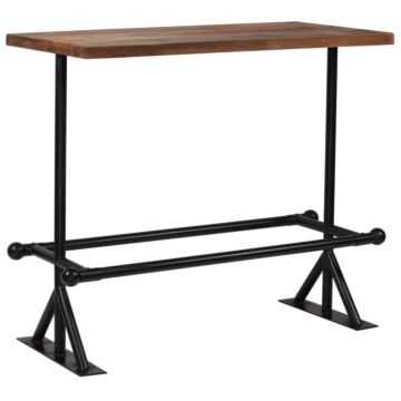 Vidaxl Bar Table Solid Reclaimed Wood Dark Brown 120x60x107 Cm