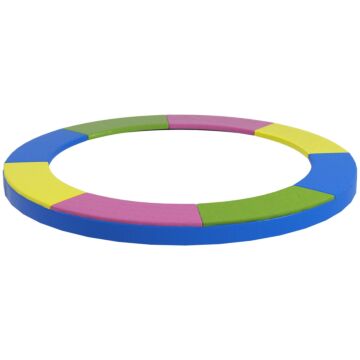 Sportnow 8ft Trampoline Spring Cover, Plastic Trampoline Pad Replacement With Elastic Cord, Waterproof, Uv Resistant And Tear-resistant, Multi-colored