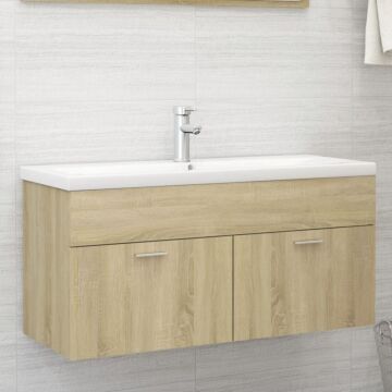 Vidaxl Sink Cabinet With Built-in Basin Sonoma Oak Engineered Wood