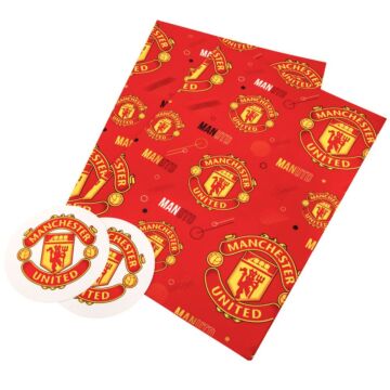 Manchester United Fc Text Gift Wrap