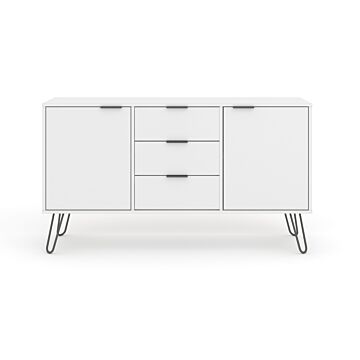 Augusta White Medium Sideboard With 2 Doors, 3 Drawers