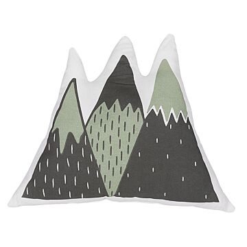 Kids Cushion Green And Black Fabric Mountains Shaped Pillow With Filling Soft Children's Toy Beliani