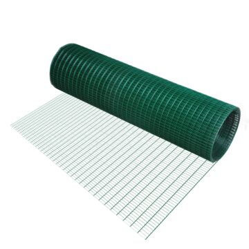 Pawhut Pvc Coated Welded Wire Mesh Fencing Chicken Poultry Aviary Fence Run Hutch Pet Rabbit 30m Dark Green