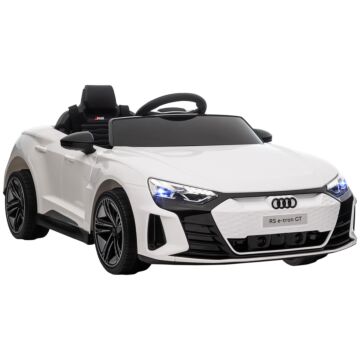 Homcom Audi Licensed Kids Electric Ride On Car With Parental Remote Control, 12v Battery Powered Toy With Suspension System, Lights, Music, White