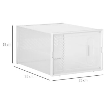 Homcom Portable Shoe Storage Cabinet, Cube Storage Organizer For Uk/eu Size Up To 43 With Magnetic Door For Women/men, 25 X 35 X 19cm, Clear And White