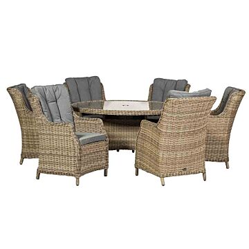 Wentworth 6 Seater Round Highback Comfort Dining Set 
140cm Table With 6 Highback Comfort Chairs Including Cushions