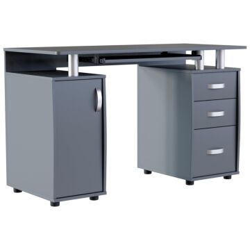 Vida Designs Otley 3 Drawer Computer Desk, Grey