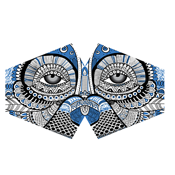 Reusable Fashion Face Mask - Mystical Owl (adult)