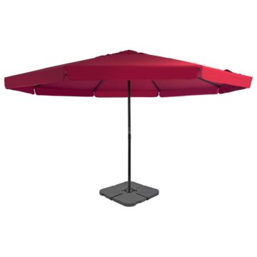 Vidaxl Outdoor Umbrella With Portable Base Red