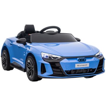 Homcom Audi Licensed Kids Electric Ride On Car With Parental Remote Control, 12v Battery Powered Toy With Suspension System, Lights, Music, Blue