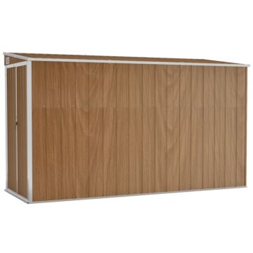 Vidaxl Wall-mounted Garden Shed Brown 118x288x178 Cm Galvanised Steel