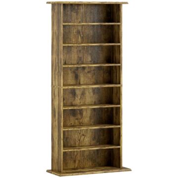 Homcom 360 Cd Storage Unit - Rustic Brown