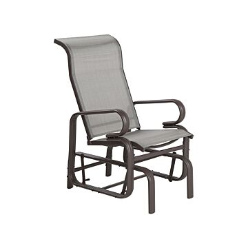 Garden Rocking Chair Brown Aluminium Frame Outdoor Rocker Beliani