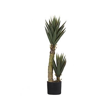 Artificial Potted Aloe Vera Green And Black Synthetic 90 Cm Material Decorative Indoor Accessory Beliani