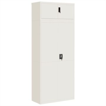 Vidaxl File Cabinet White 90x40x220 Cm Steel