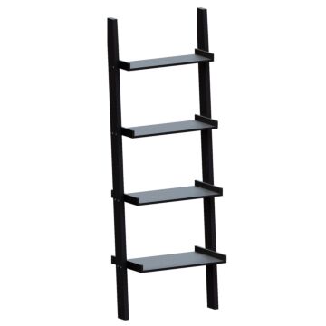 York 4 Tier Ladder Bookcase, Black