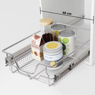 Vidaxl Pull-out Wire Baskets 2 Pcs Silver 400 Mm