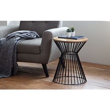 Jersey Round Wire Lamp Table - Euro Oak