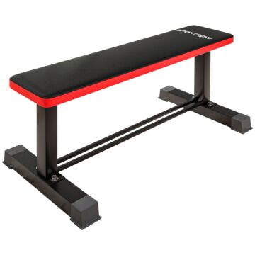 Sportnow Flat Weight Bench, 300kg Weight Capacity Workout Bench With Dumbbell Rack