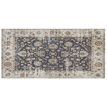 Area Rug Multicolour Polyester And Cotton 80 X 150 Cm Oriental Distressed Living Room Bedroom Beliani