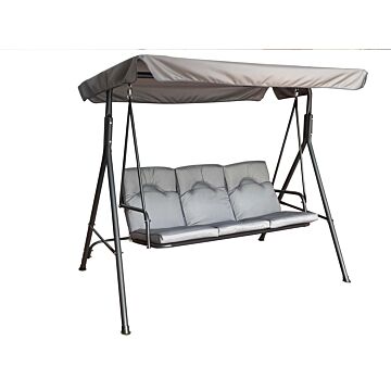 Cairo Charcoal Grey 3 Seat Swing Hammock anthracite Powder Coated Steel Frame, With 3 Grey Cushions