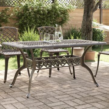 Vidaxl Garden Table Bronze 150x90x72 Cm Cast Aluminium