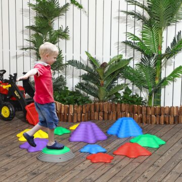 Zonekiz Kids Stepping Stones, 11 Pieces Balance River Stones For Obstacle Course, Stackable Non-slip Starfish Shape, Sensory Play For Indoors Outdoors