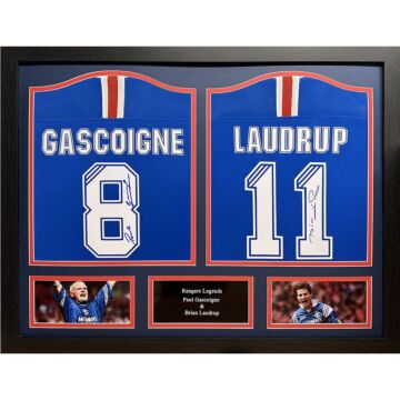 Rangers Fc Laudrup & Gascoigne Signed Shirts (dual Framed)