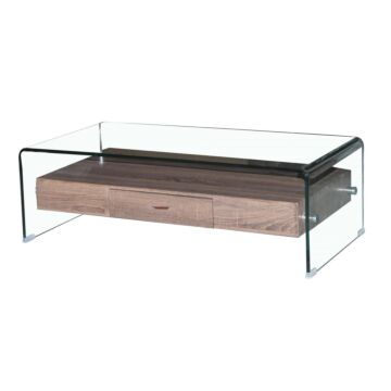 Angola Clear Coffee Table With Drawer